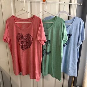 St John’s Bay lot of 3 butterfly floral tees size XXL